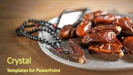  Presentation with date palm - Slides consisting of composition of dried dates background and a tawny brown colored foreground