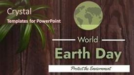  Presentation with sustainability - Presentation design with composition-of-earth-day-text background and a wine colored foreground