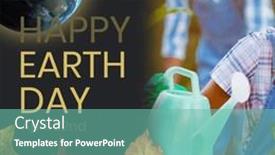  Presentation with earth day - PPT theme having composition-of-earth-day-text background and a seafoam green colored foreground