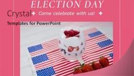  Presentation with election - Presentation theme with composition-of-election-day background and a coral colored foreground