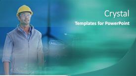  Presentation with digital image - PPT layouts with composition-of-engineer-with-digital background and a teal colored foreground