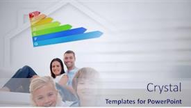  Presentation with energy efficiency - PPT layouts with composition-of-family-and-energy background and a sky blue colored foreground
