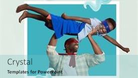  Presentation with family day - PPT theme featuring composition-of-father-s-day background and a seafoam green colored foreground