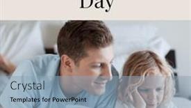  Presentation with family day - PPT theme having composition-of-father-s-day background and a light blue colored foreground