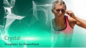  Presentation with connections - Slides having composition-of-female-athlete-hurdle background and a cyan colored foreground