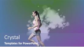  Presentation with purple green - PPT theme enhanced with composition-of-female-athlete-running background and a ocean colored foreground