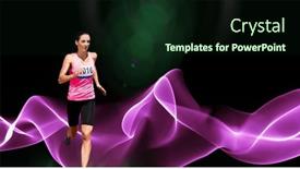  Presentation with light pink - Slides enhanced with composition-of-female-athlete-running background and a wine colored foreground