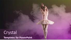  Presentation with fitness dance - Presentation design enhanced with composition-of-female-ballet-dancer background and a violet colored foreground