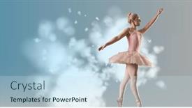  Presentation with fitness dance - Presentation theme featuring composition-of-female-ballet-dancer background and a sky blue colored foreground