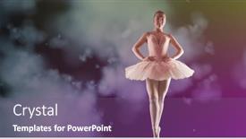  Presentation with fitness dance - Slides with composition-of-female-ballet-dancer background and a violet colored foreground
