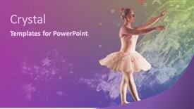  Presentation with fitness dance - PPT layouts featuring composition-of-female-ballet-dancer background and a violet colored foreground