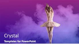  Presentation with fitness dance - PPT layouts featuring composition-of-female-ballet-dancer background and a violet colored foreground
