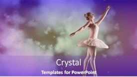  Presentation with fitness dance - Presentation with composition-of-female-ballet-dancer background and a violet colored foreground