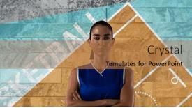 Presentation with basketball female - Slide deck having composition-of-female-basketball-player background and a coral colored foreground