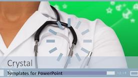  Presentation with medical video - Theme with composition-of-female-doctor background and a light blue colored foreground