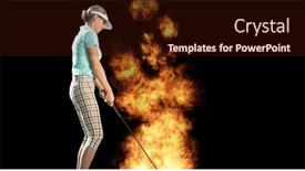  Presentation with female sport - Slide deck enhanced with composition-of-female-golf-player background and a wine colored foreground