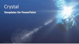  Presentation with swimmer - Presentation design having composition-of-female-swimmer-turning background and a ocean colored foreground