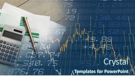  Presentation with digital image processing - Presentation theme featuring composition-of-financial-statistics-processing background and a ocean colored foreground