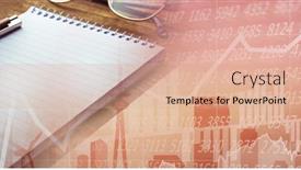  Presentation with digital image processing - Audience pleasing presentation design consisting of composition-of-financial-statistics-processing backdrop and a coral colored foreground