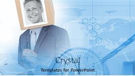  Presentation with digital statistics - Presentation theme consisting of composition-of-financial-statistics-processing background and a light blue colored foreground