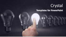  Presentation with black light - Amazing theme having composition-of-finger-touching-lit backdrop and a dark gray colored foreground