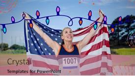  Presentation with woman sport - Audience pleasing slide deck consisting of composition-of-fireworks-and-fairy backdrop and a coral colored foreground