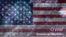  Presentation with video background - Beautiful PPT layouts featuring composition-of-fireworks-over-american backdrop and a tawny brown colored foreground