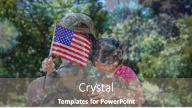  Presentation with american flag - Colorful slide deck enhanced with composition-of-fireworks-over-american backdrop and a gray colored foreground