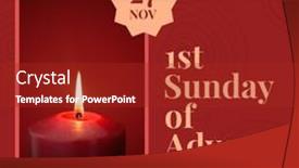  Presentation with advent - PPT theme enhanced with composition-of-first-day background and a crimson colored foreground
