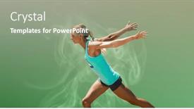  Presentation with active lifestyle - Theme with composition-of-fit-caucasian-woman background and a gray colored foreground