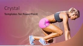  Presentation with runner - Presentation design consisting of composition-of-fit-female-athlete background and a coral colored foreground