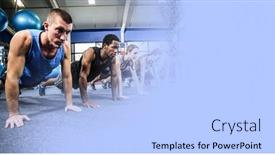  Presentation with active lifestyle - Theme consisting of composition-of-fit-men background and a light blue colored foreground