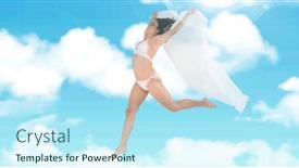  Presentation with sport blue - PPT layouts consisting of composition-of-fit-woman background and a arctic colored foreground