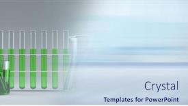  Presentation with lab test - Presentation theme enhanced with composition-of-flask-and-test background and a sky blue colored foreground