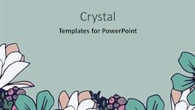  Presentation with blue floral - Presentation design featuring composition-of-flower-petal background and a light gray colored foreground