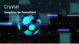  Presentation with digital image - Presentation theme with composition-of-football-and-shapes background and a ocean colored foreground