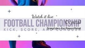  Presentation with champions league - PPT layouts featuring composition-of-football-championship-text background and a sky blue colored foreground