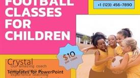  Presentation with diverse children - Presentation theme enhanced with composition-of-football-classes background and a gold colored foreground