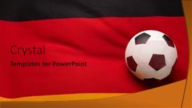  Presentation with football germany - Theme having composition-of-football-over-national background and a crimson colored foreground