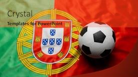  Presentation with active lifestyle - Slide set with composition-of-football-over-national background and a red colored foreground