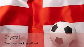  Presentation with england football - Presentation with composition-of-football-over-national background and a coral colored foreground