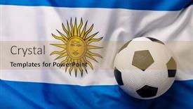  Presentation with active lifestyle - PPT layouts enhanced with composition-of-football-over-national background and a yellow colored foreground