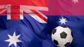  Presentation with active lifestyle - PPT theme consisting of composition-of-football-over-national background and a red colored foreground