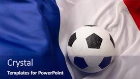  Presentation with france flag - Presentation theme having composition-of-football-over-national background and a navy blue colored foreground