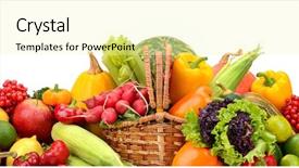  Presentation with fruits - Colorful PPT layouts enhanced with composition of fruits and vegetables backdrop and a blonde colored foreground