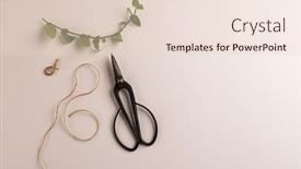  Presentation with horticulture - Theme consisting of composition-of-gardening-scissors-plant background and a lemonade colored foreground