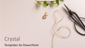  Presentation with horticulture - PPT theme featuring composition-of-gardening-scissors-plant background and a lemonade colored foreground