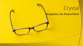  Presentation with digital healthcare - PPT theme having composition-of-glasses-on-yellow background and a  colored foreground