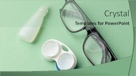  Presentation with medical concept - Slide set enhanced with composition-of-glasses-with-contact background and a mint green colored foreground