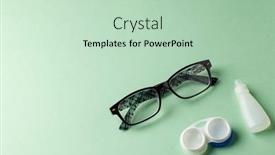  Presentation with eye medicine - PPT layouts enhanced with composition-of-glasses-with-eye background and a mint green colored foreground